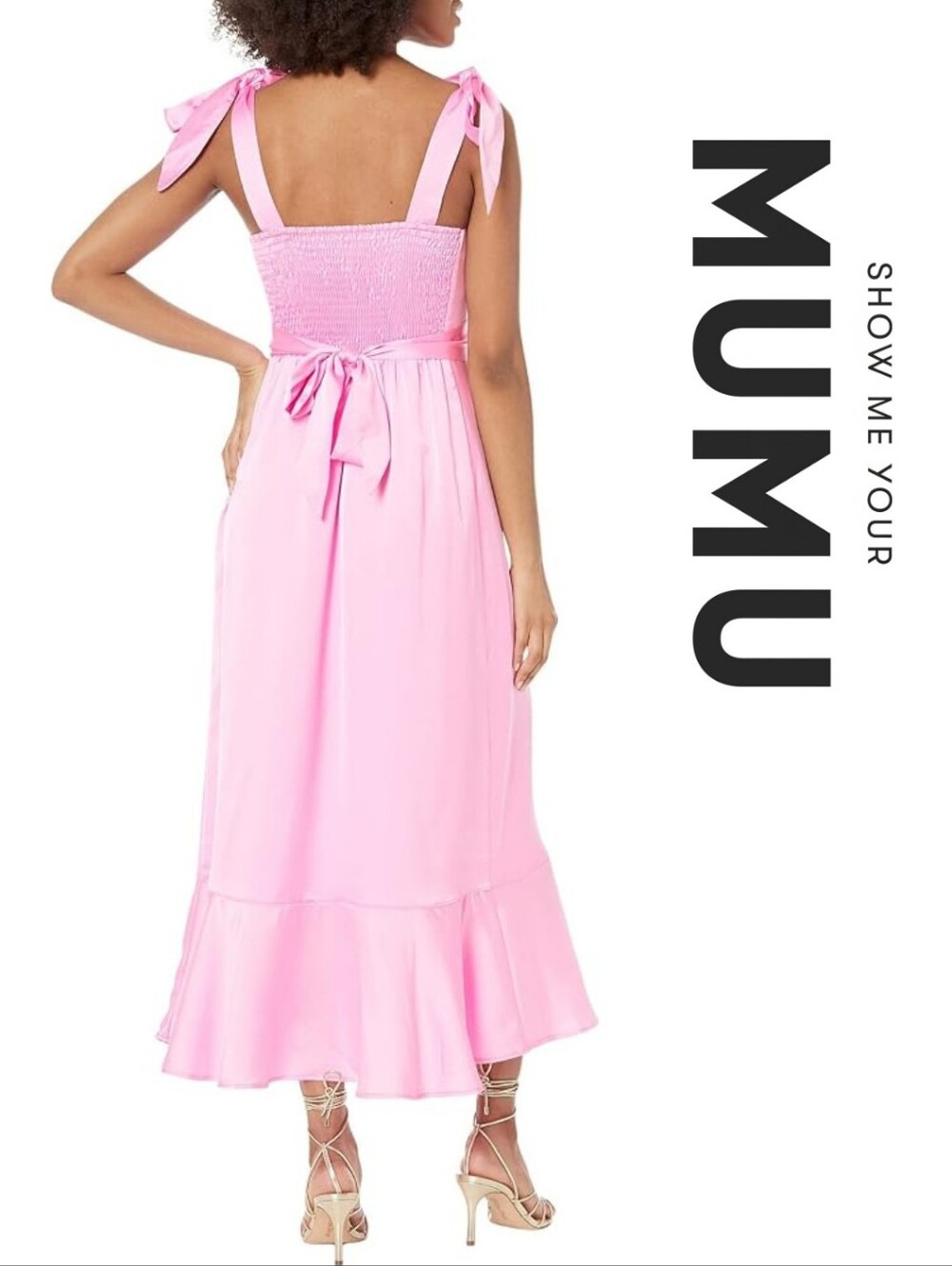 Show Me Your Mumu Garden Midi Dress Bubblegum Luxe LG - Picture 2 of 4